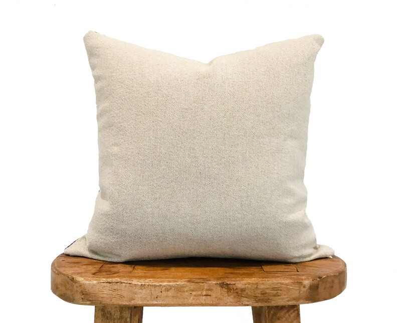 ISLA | 20x20 Black and Cream Floral Block Print Pillow | Etsy (US)