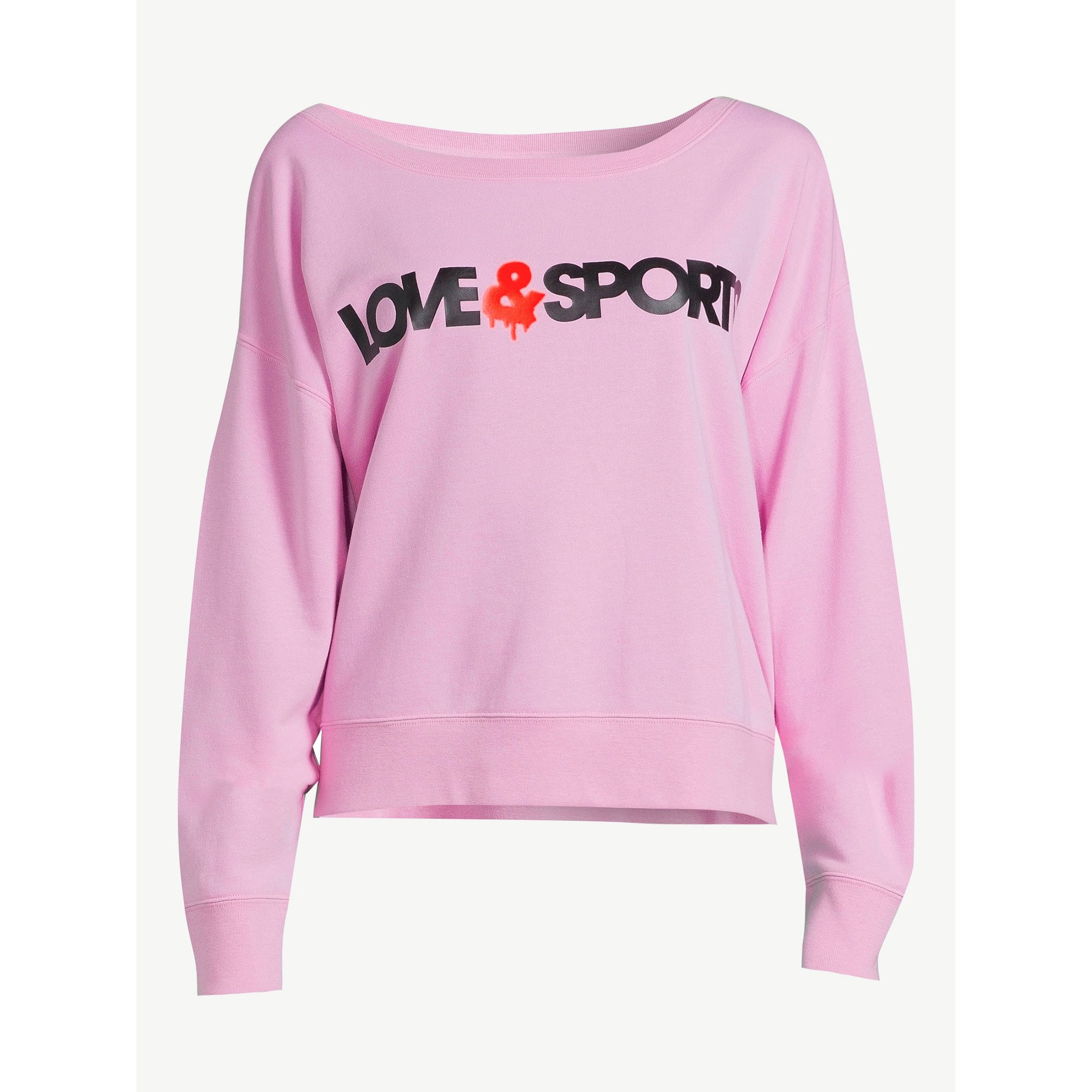 Love & Sports Women's French Terry Cloth Logo Sweatshirt, Sizes XS-3XL - Walmart.com | Walmart (US)