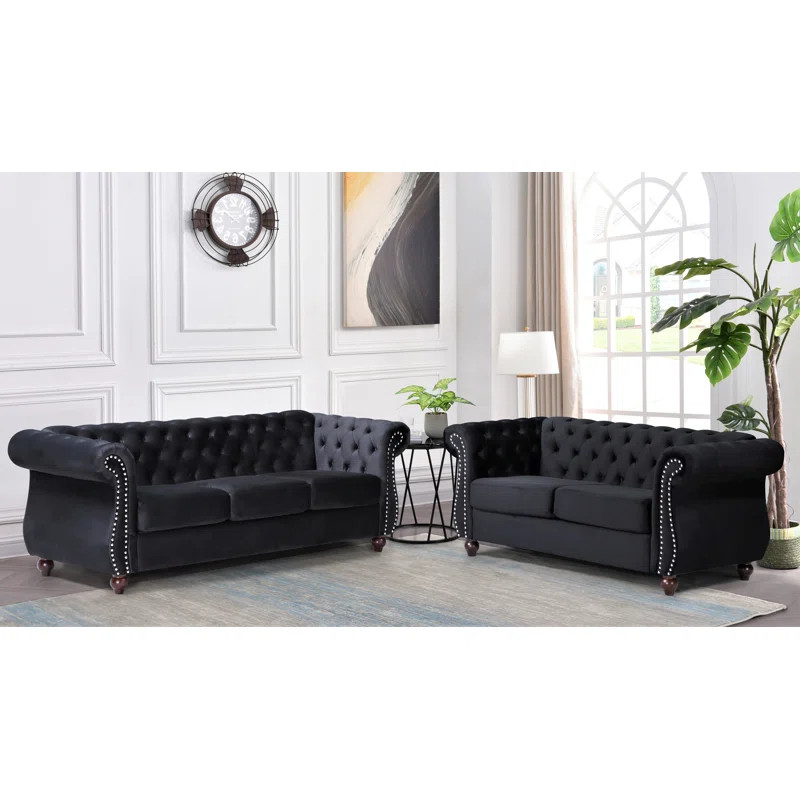 House of Hampton Felten 2 Piece Velvet Living Room Set & Reviews | Wayfair | Wayfair North America