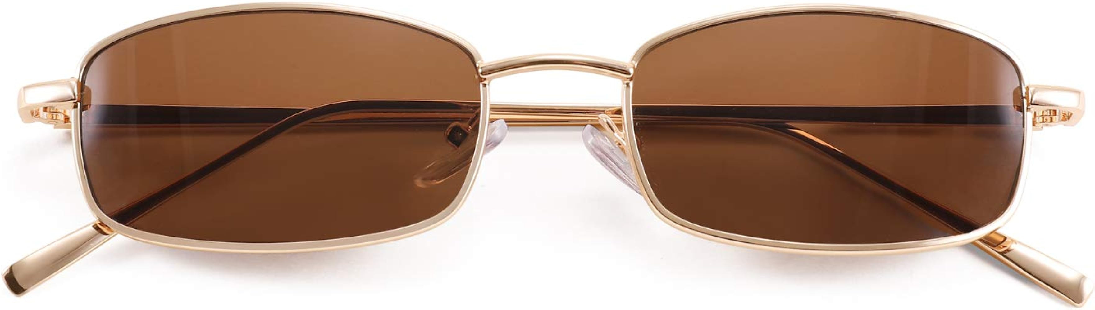 FEISEDY Vintage Slender Square Sunglasses Retro Small Metal Frame Candy Colors B2295 | Amazon (US)