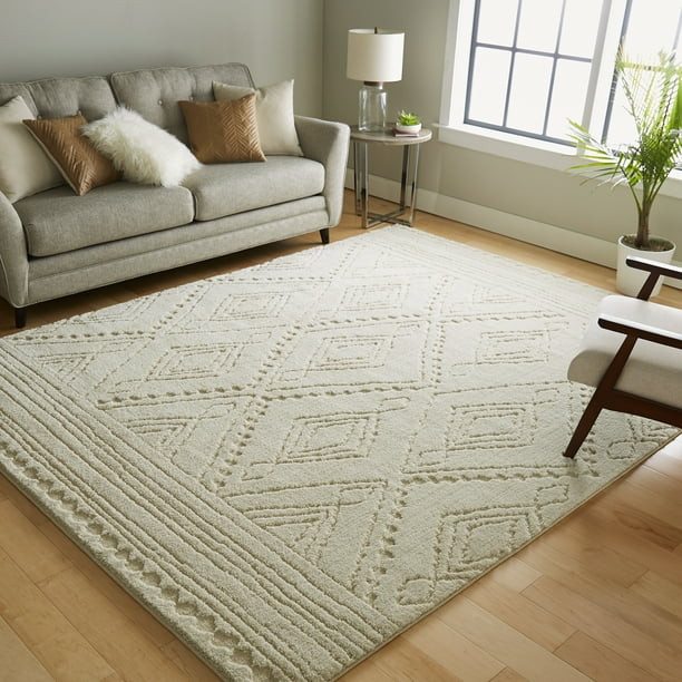 Mohawk Home Nomad Vado Linen Transitional Geometric Bohemian Woven Area Rug, 8'x10', Ivory | Walmart (US)