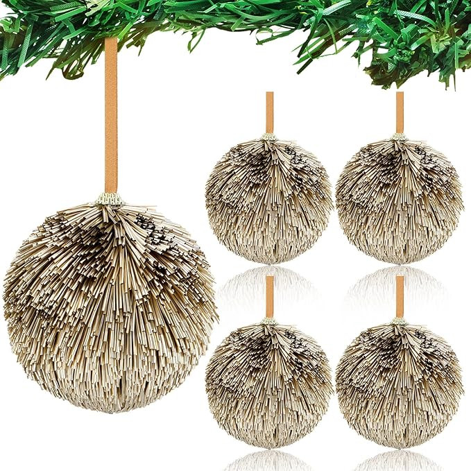 Syhood 4 Pcs Christmas Ball Ornaments 3.94 Inch Lightweight and Shatterproof PET Champagne Tube H... | Amazon (US)