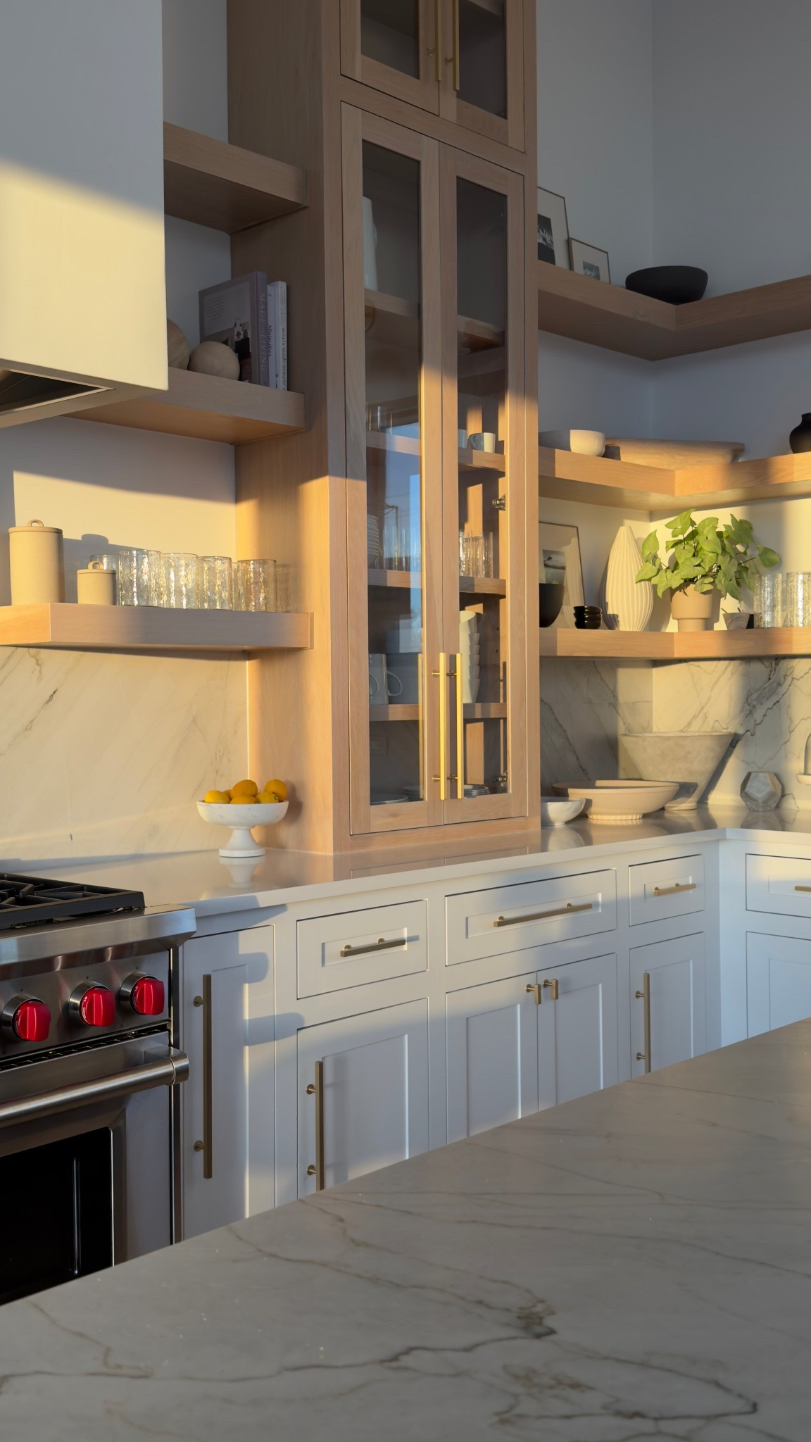 Late afternoon light in the kitchen This space gets used constantly, but it still feels calm and warm.

modern kitchen, neutral kitchen, white oak cabinets, open shelving, marble countertops, warm wood tones, everyday kitchen, lived in home, LTK home finds

#LTKSaleAlert #LTKHome