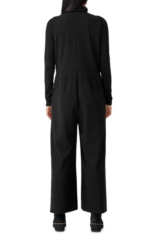 Eileen Fisher V-Neck Wide Leg Knit Jumpsuit in Black at Nordstrom, Size X-Small | Nordstrom