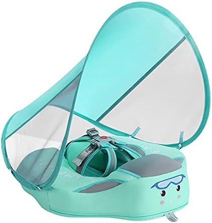 KinAndKen Non-Inflatable Baby and Toddler Swimming Ring Training Waterproof Airtight with Sunshad... | Amazon (US)