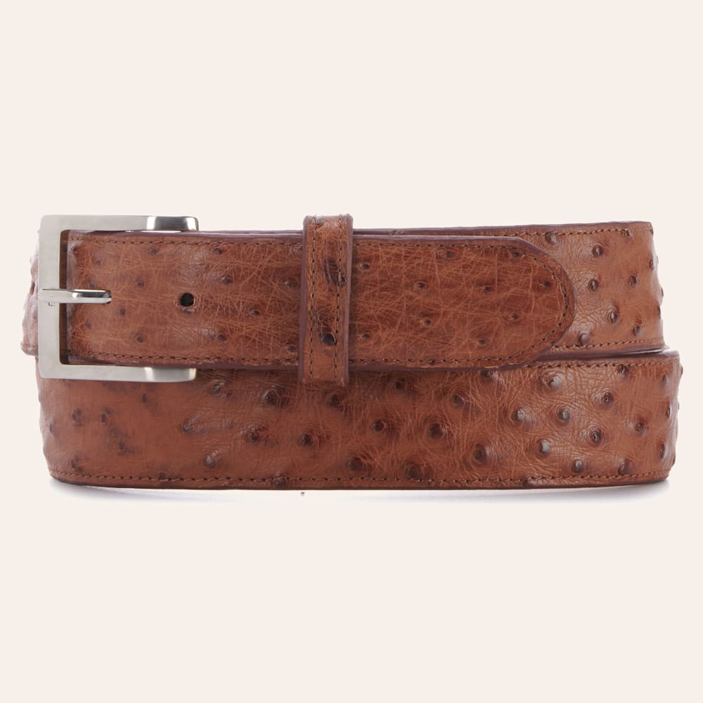 JRC & Sons Men's Peanut Brittle Full Quill Ostrich Exotic Western Belt | Cavender's