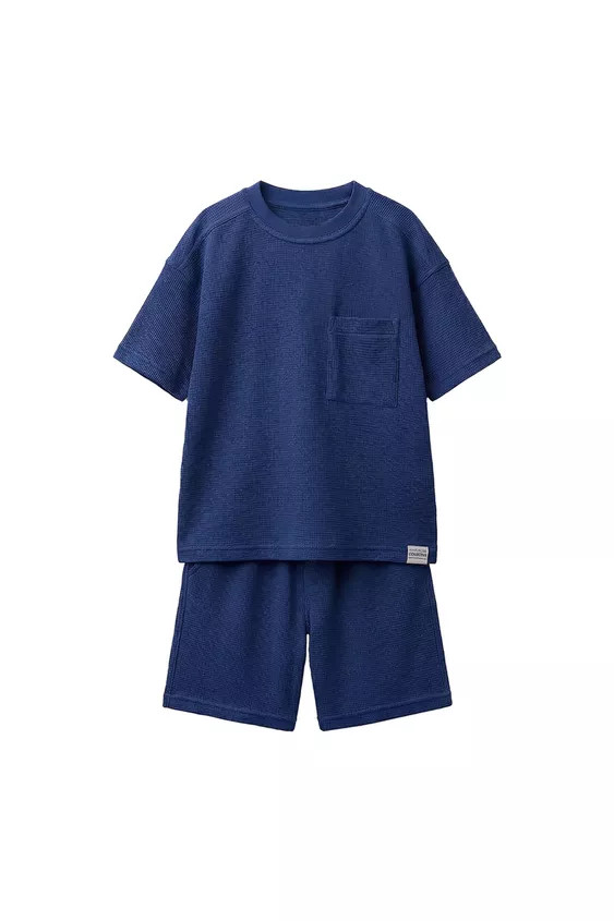 WAFFLE T-SHIRT AND BERMUDA SET WITH LABEL | Zara US