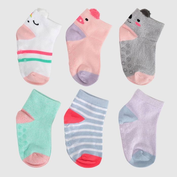 Toddler Girls' 6pk Unicorn, Pig and Koala Print Low Cut Socks - Cat & Jack™ | Target