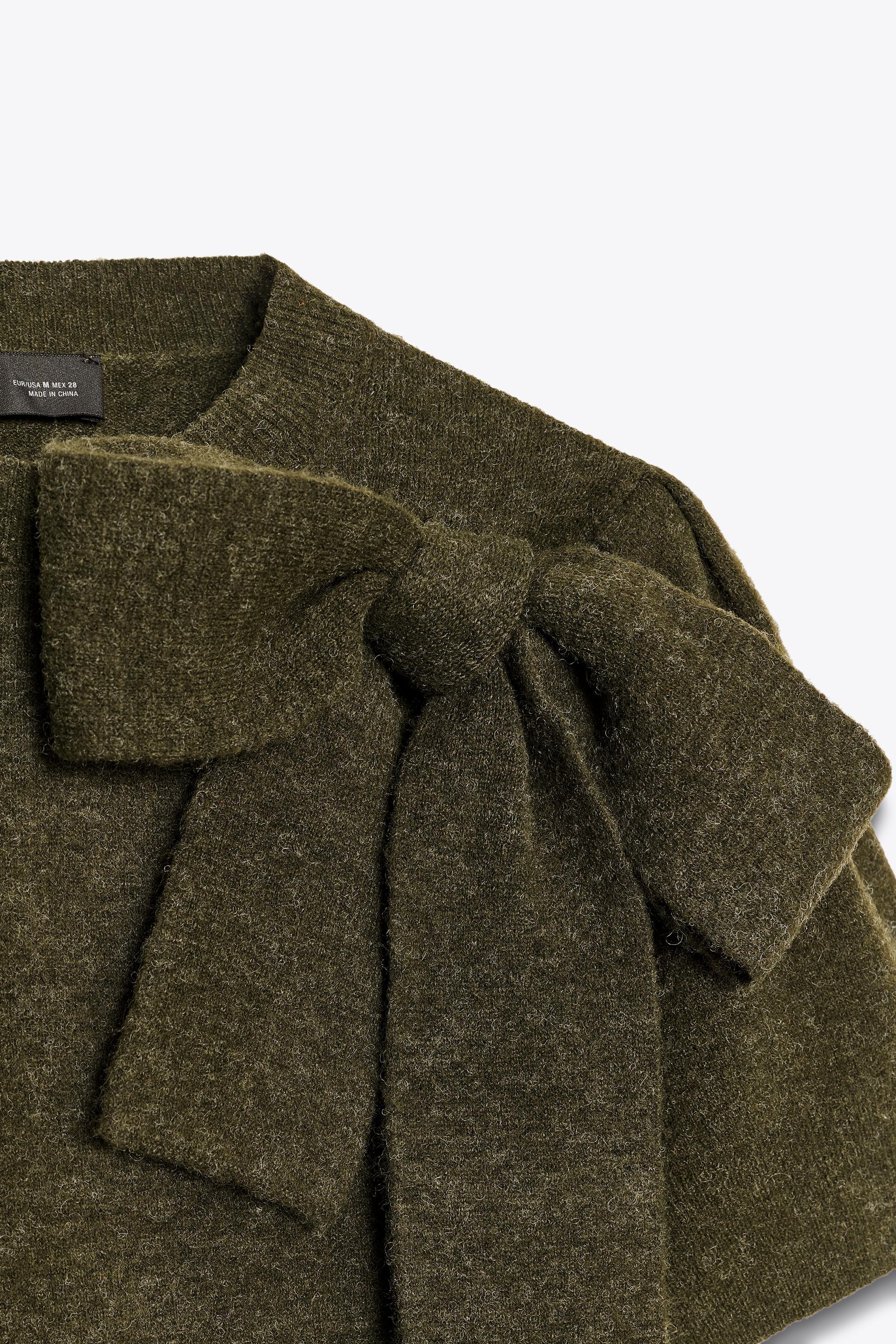 SHORT SLEEVE BOW KNIT JUMPER | Zara US