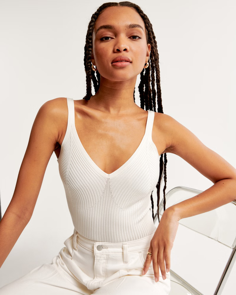 Women's Glossy V-Neck Sweater Tank | Women's Tops | Abercrombie.com | Abercrombie & Fitch (US)