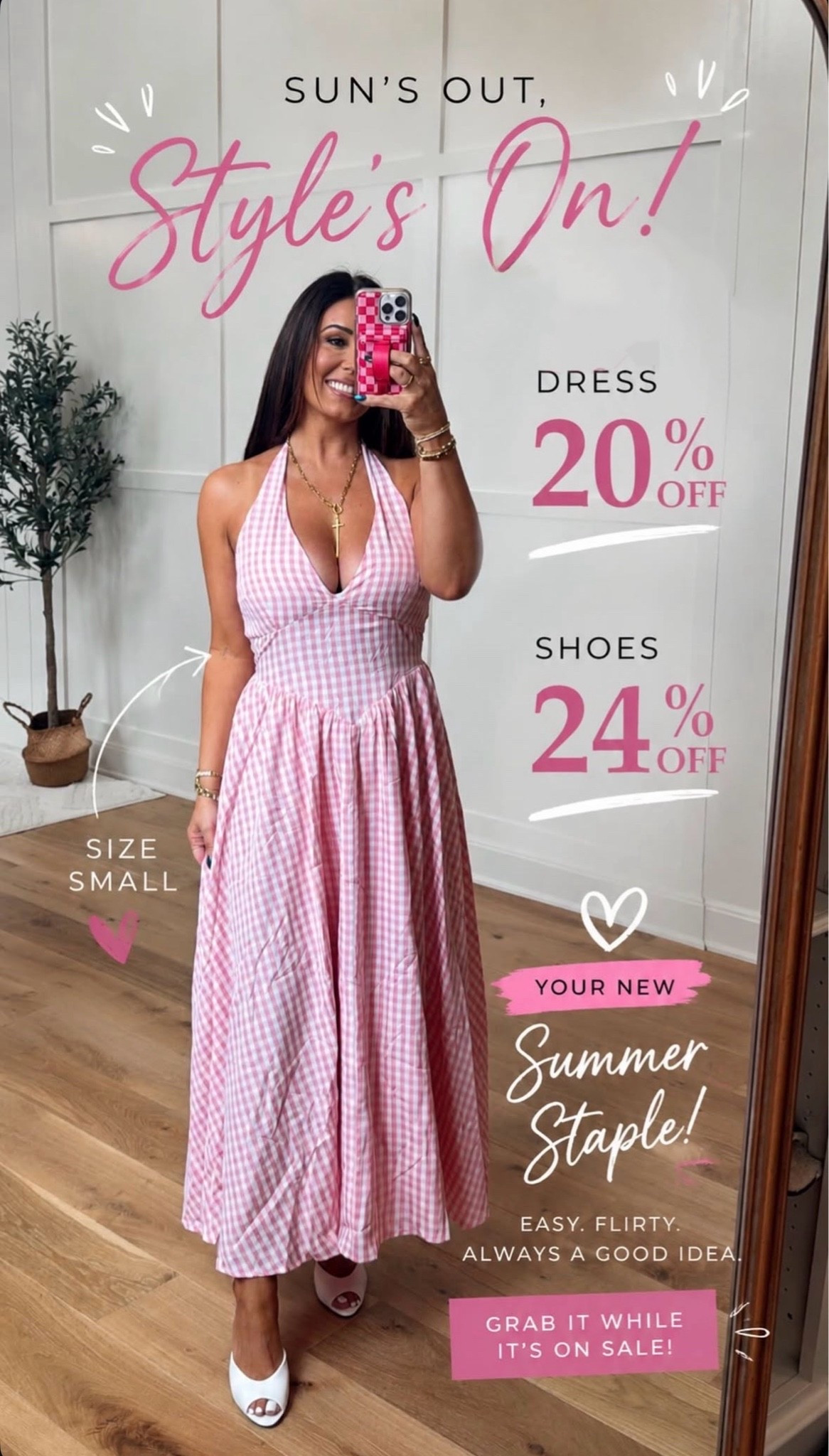 Pink gingham has my whole heart lately 💕✨ This dress is giving summer picnic, brunch with the girls, beach town stroll energy 😍 Flowy, flattering, and SO cute for all the warm weather plans. Bonus: the dress and shoes are on sale right now — don’t wait on this one 👏🌸

#SummerDress #AmazonFashion #PinkGingham #LTKStyle #SummerOutfit #VacationStyle #DateNightOutfit

#LTKmomlife #LTKootd #LTKdayinmylife