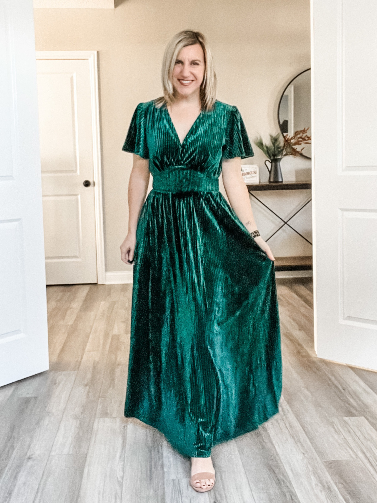 Cute velvet maxi dress perfect for Christmas! 
Christmas dress, holiday dress, holiday party 

#LTKSeasonal #LTKunder50 #LTKHoliday