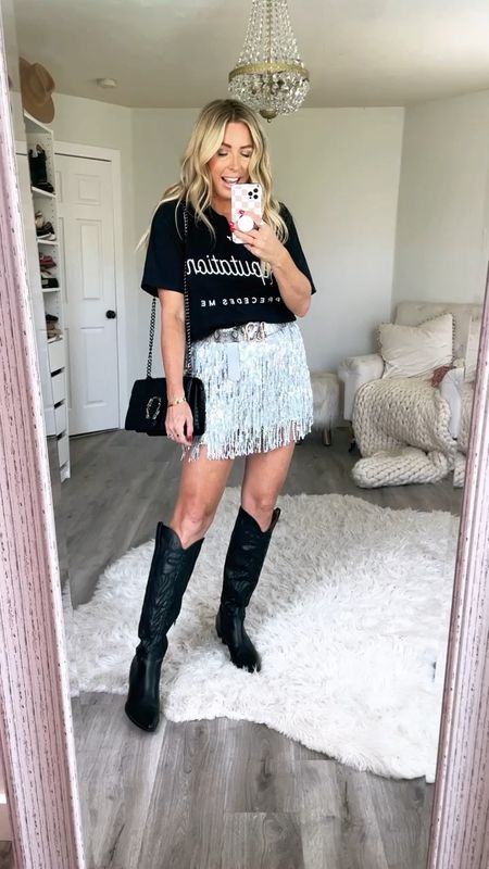 Sized up 3 sizes to a 12 in the sequin skirt. Sized up to a large in the tee. Stadium bag. Clear purse. Taylor swift era concert. Spring fashion. Taylor swift concert. Taylor swift era outfits. Country concert. 

Follow my shop @thesuestylefile on the @shop.LTK app to shop this post and get my exclusive app-only content!

#liketkit 
@shop.ltk


#LTKsalealert #LTKFind #LTKitbag #LTKFestival