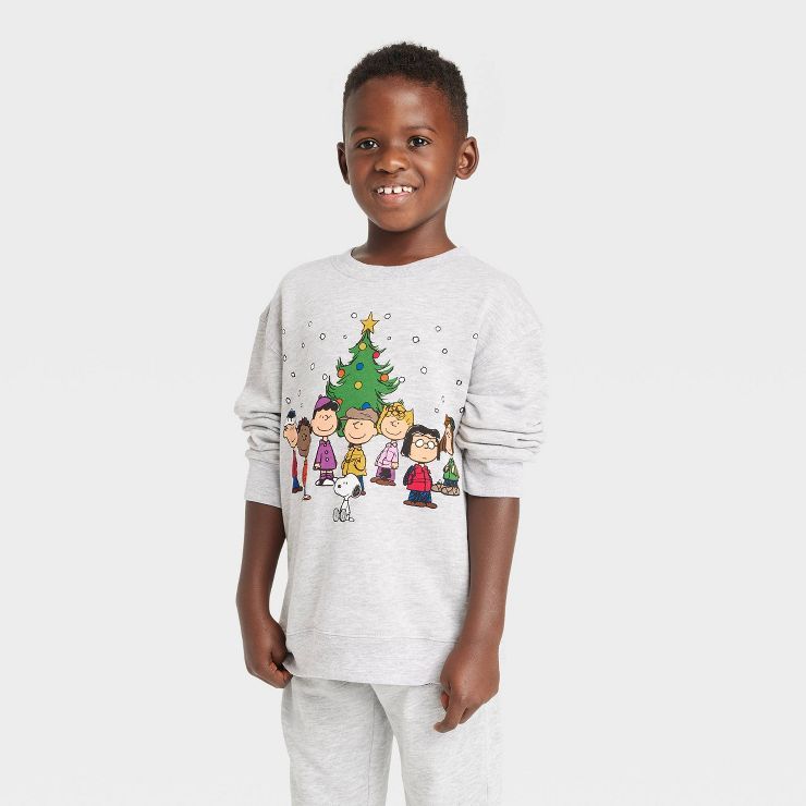 Kids' Peanuts Crewneck Sweatshirt - Heather Gray | Target