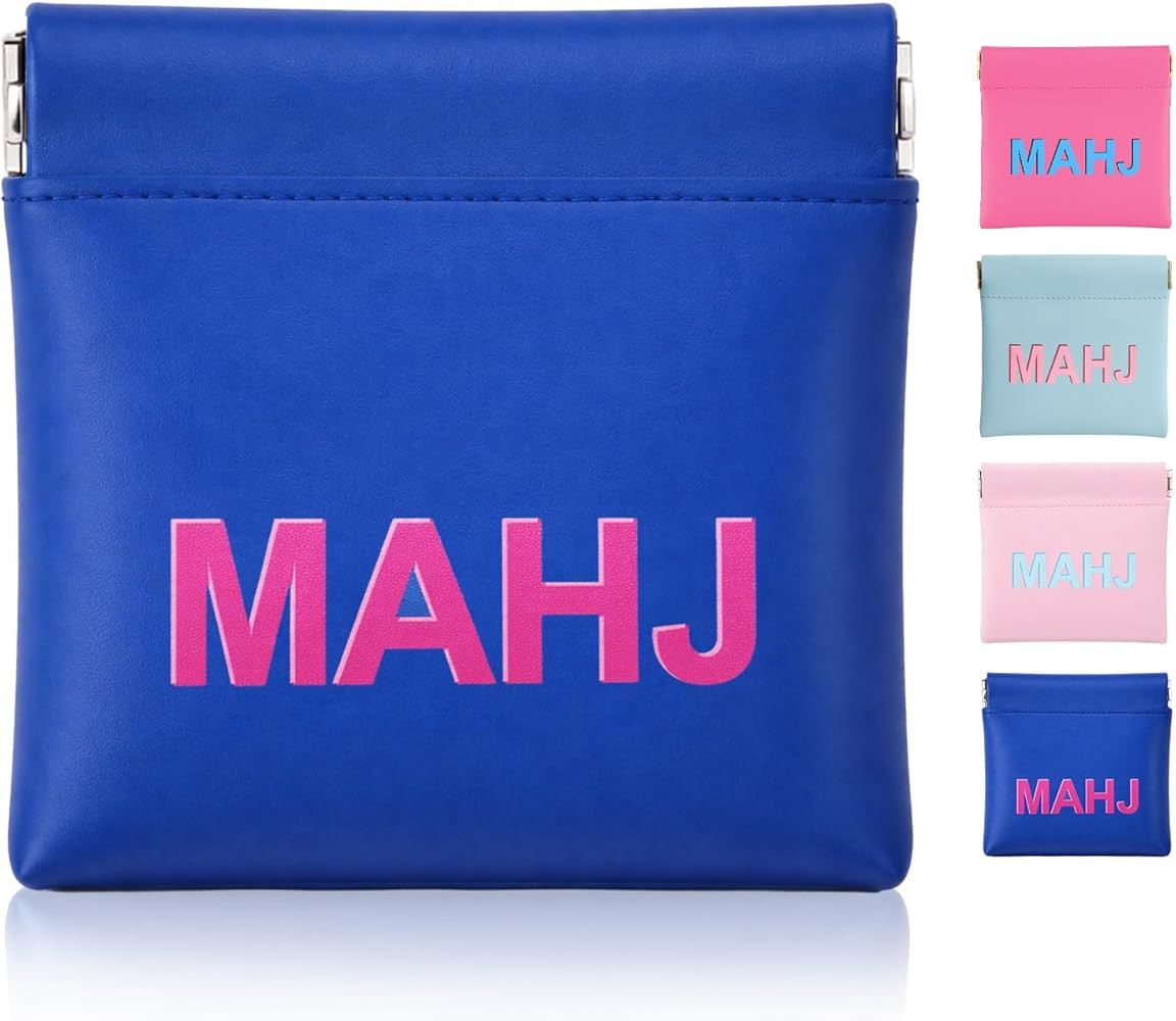 1 Pcs Mini Mahjong Dice Bags 3.8 x 3.9 in PU Squeeze Mahjong Pouch Dice Coin Tiles Purse for Boar... | Amazon (US)