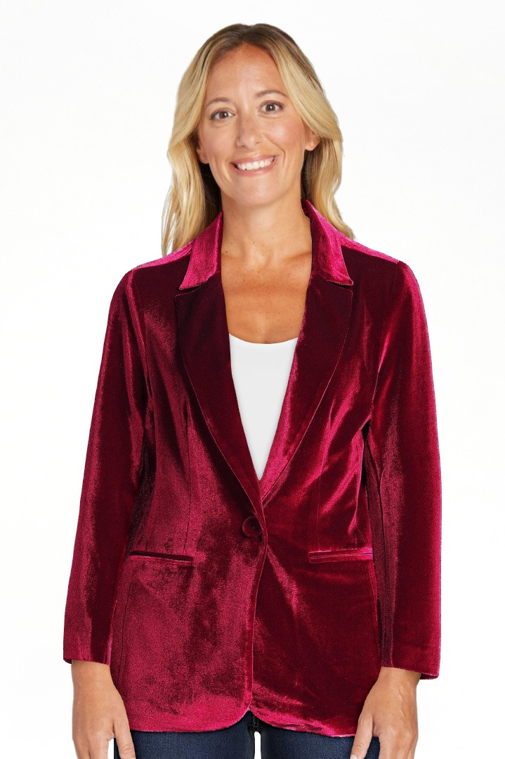 Attitude Unknown Women's Velvet One Button Blazer, Sizes XS-XL | Walmart (US)