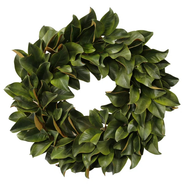 Faux Magnolia Polyester Wreath | Wayfair North America