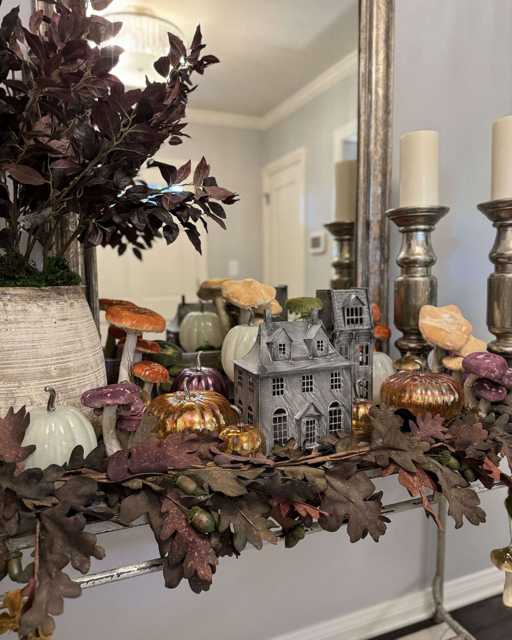 I’m excited to partner with Terrain to showcase their festive decor.  My fall doorstep features a French-inspired spooky village surrounded by glass pumpkins and a velvet mushroom forest, creating a mysterious yet fun first impression. #terrainpartner #halloweendecor #spookyseason #halloween2024

#LTKSeasonal #LTKHome