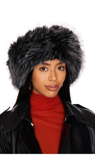 The Esme Faux Fur Hat in Jet Black | Revolve Clothing (Global)