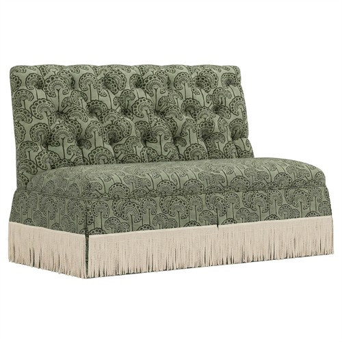 Nicolas Artichoke Linen Floral Banquette | Kathy Kuo Home