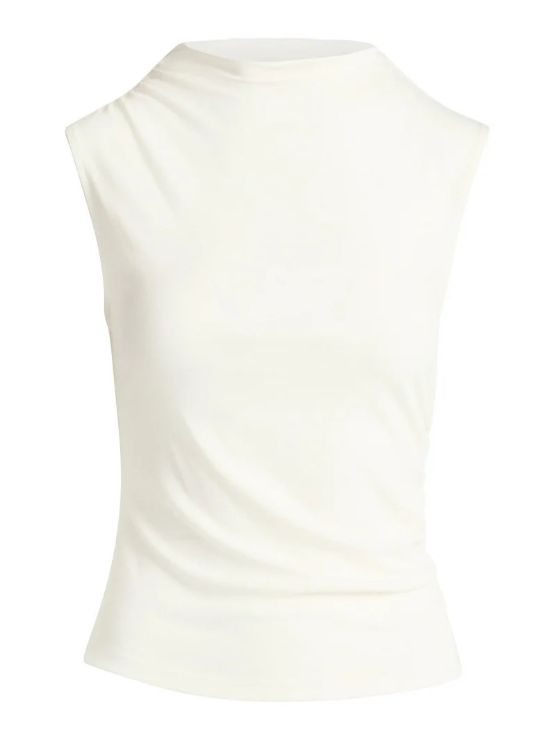 Sofia by Sofia Vergara Women's Mock Neck Ruched Tank Top, Sizes XS-XXXL | Walmart (US)