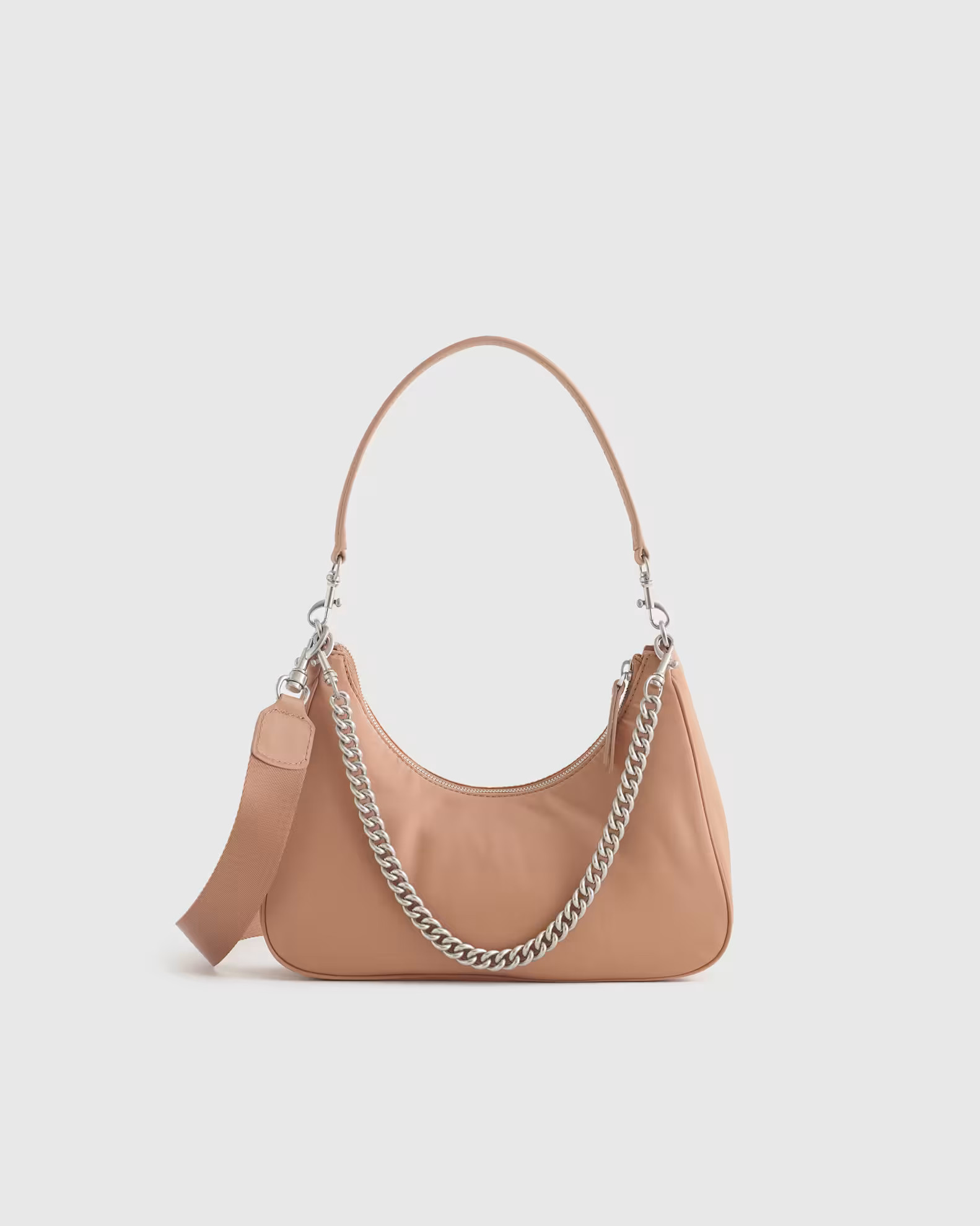 Revive Nylon Convertible Crossbody Shoulder Bag in Latte | Quince