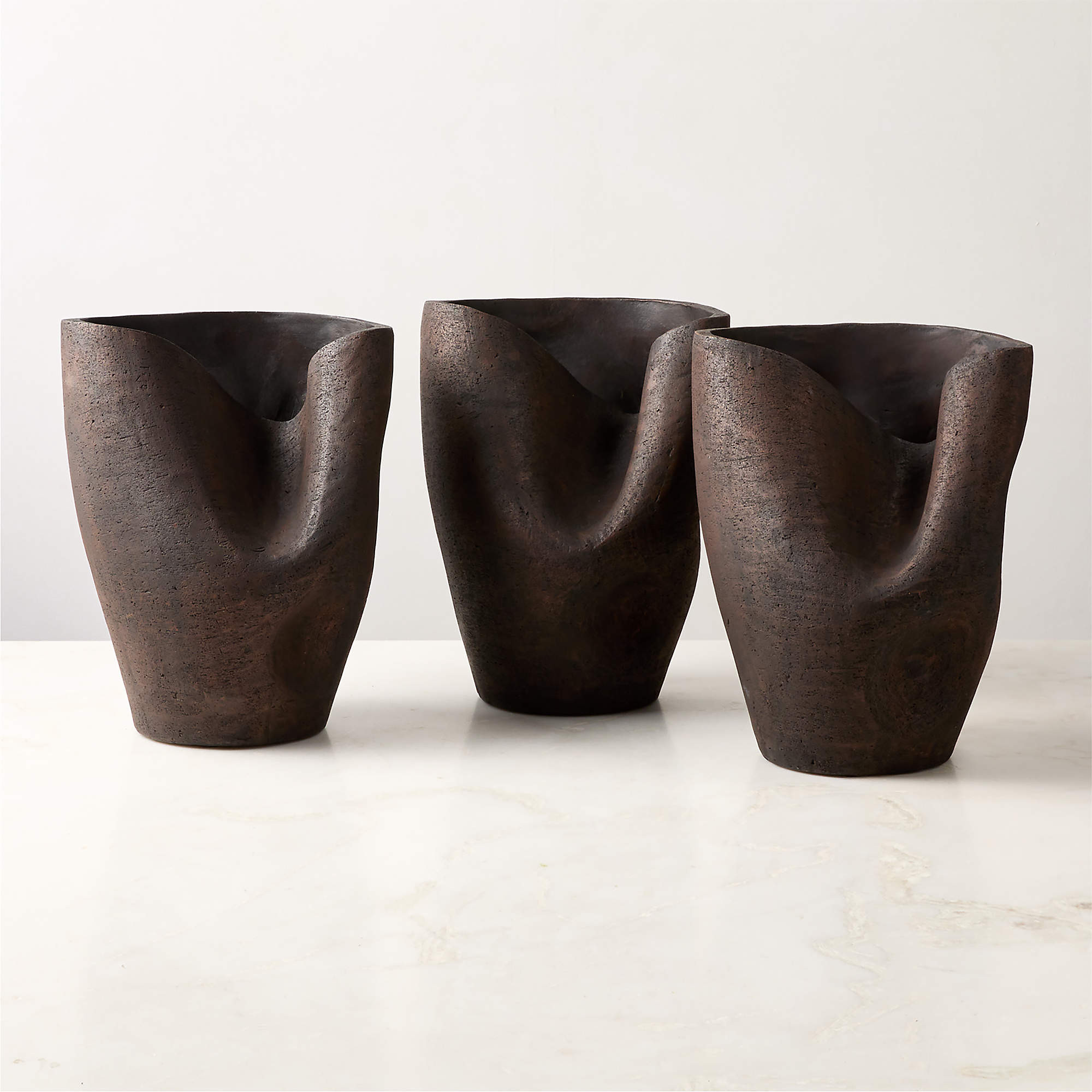Forma Handcrafted Brown Terracotta Vase + Reviews | CB2 | CB2