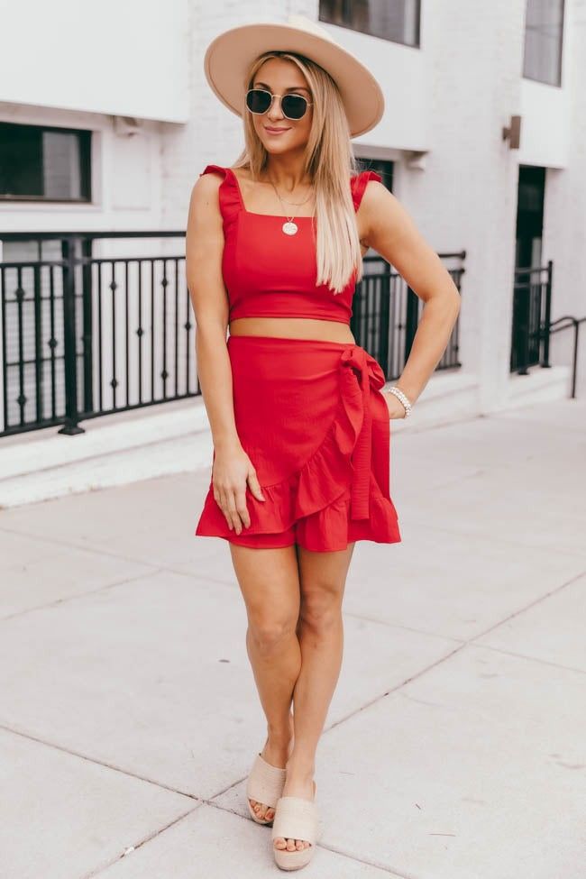 Meant To Be Two Piece Red Set - Memorial Day Outfit | Pink Lily