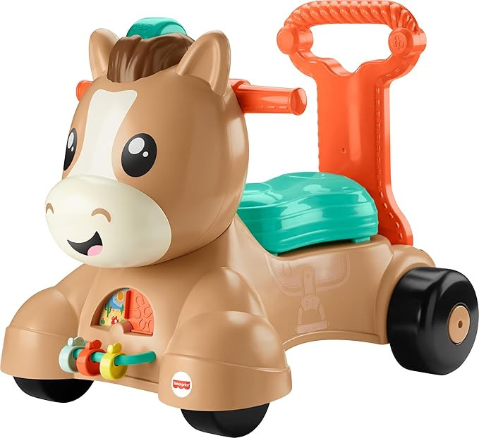 Fisher-Price Baby Learning Toy, Walk Bounce & Ride Pony Musical Walker & Ride-On for Infants & To... | Amazon (US)
