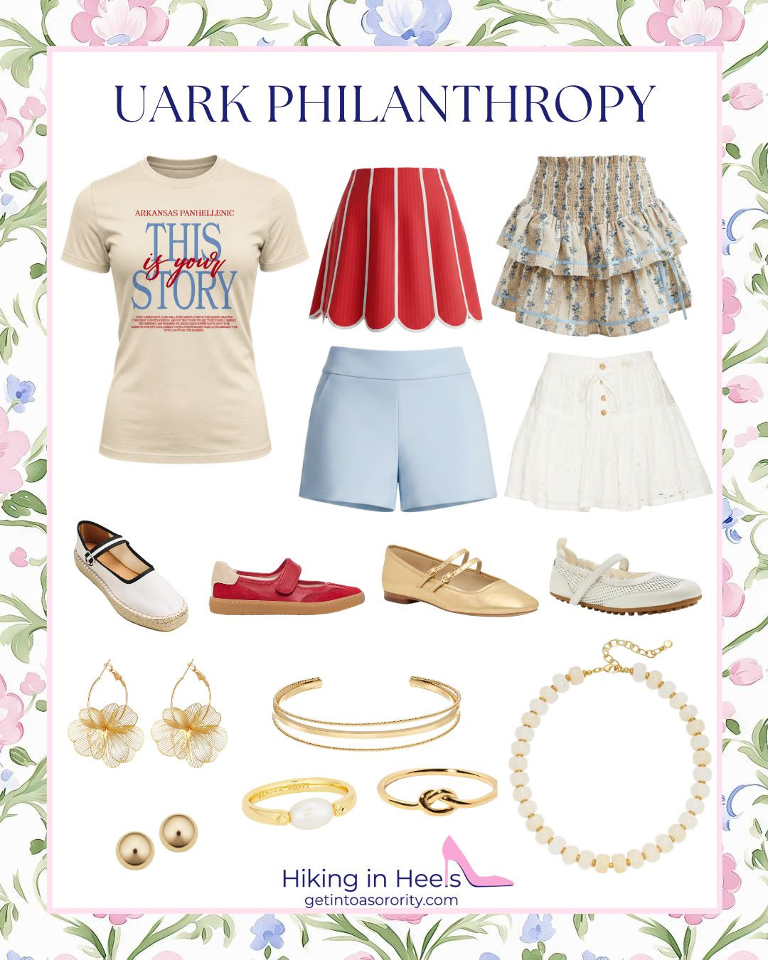 For the girls rushing at the University of Arkansas, here is your Philanthropy T-shirt Lookbook! UArk Panhellenic just released these shirts so we got right to work on styling them for y’all!! Happy rush shopping🐗❤️ 

 #ARKsororityrush #arkansassororityrecruitment #uarksorority #sororityrush #sororityrecruitment #sororitystyling #sororityrushprep #sororityrushcoach #sororityrushconsultant #sororityconsultant #rushconsultant #sororityrecruitmentconsultant #sororityrecruitmentcoaching #rushtok #sororityrecruitmentcoach #gogreek #readyforrecruitment #rushready #hikinginheels
