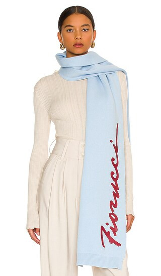 Scribble Logo Scarf in Blue | Revolve Clothing (Global)