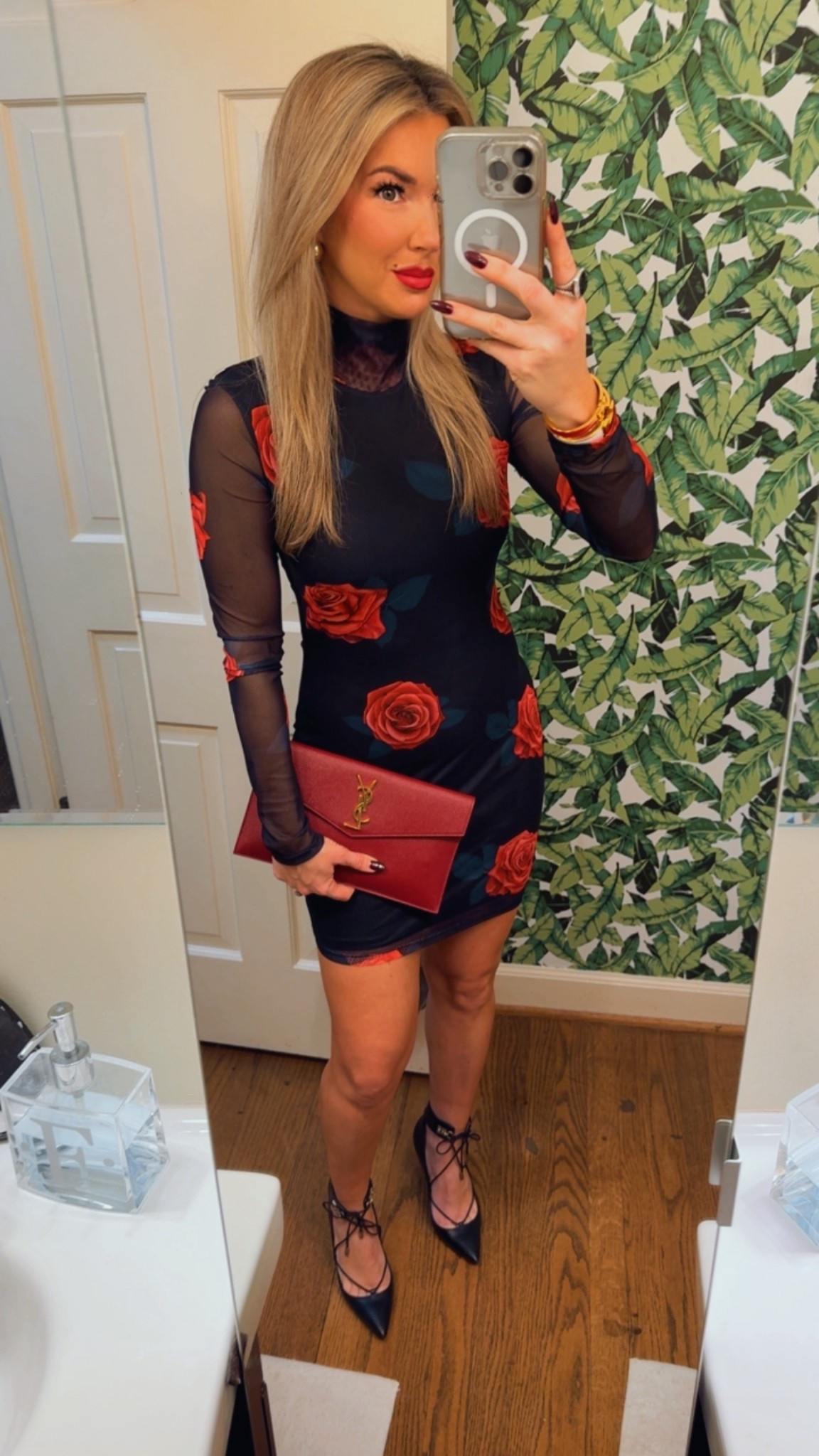 Cute black & red rose dress perfect for Valentine’s, Galentine’s or just a fun date night out. Wearing size small  

#LTKFindsUnder100 #LTKOver40 #LTKootd