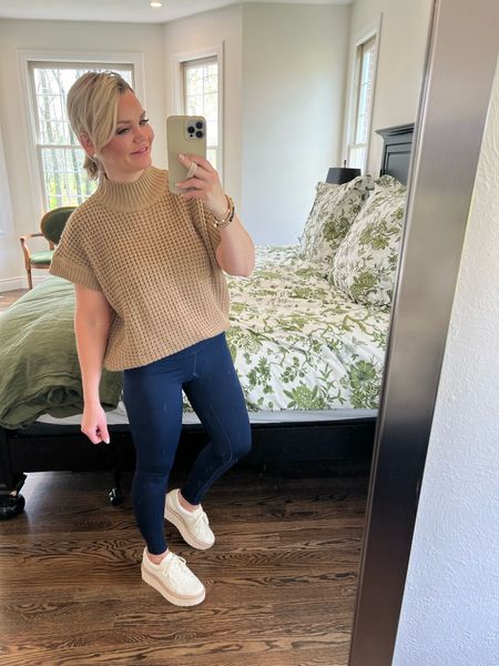 Spring sweater from Amazon. Wearing a size small in sweater and leggings these are my new favorite leggings. Butter soft  . Size 1/2 size down in platform sneakers  

#LTKstyletip #LTKover40 #LTKshoecrush