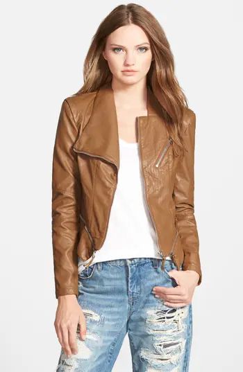 Women's Blanknyc Faux Leather Jacket, Size X-Large - Brown | Nordstrom