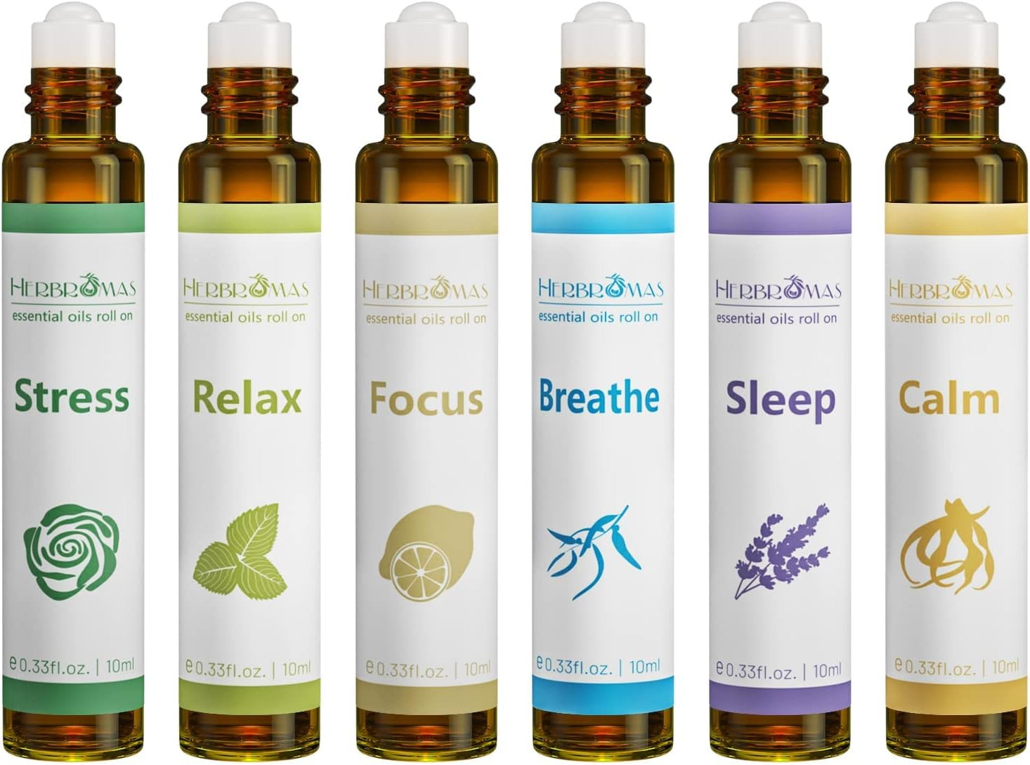 Aromatherapy Essential Oils Roll On Set, Natural Pre-diluted Blend Oils for Skin Use, Relaxation ... | Amazon (US)