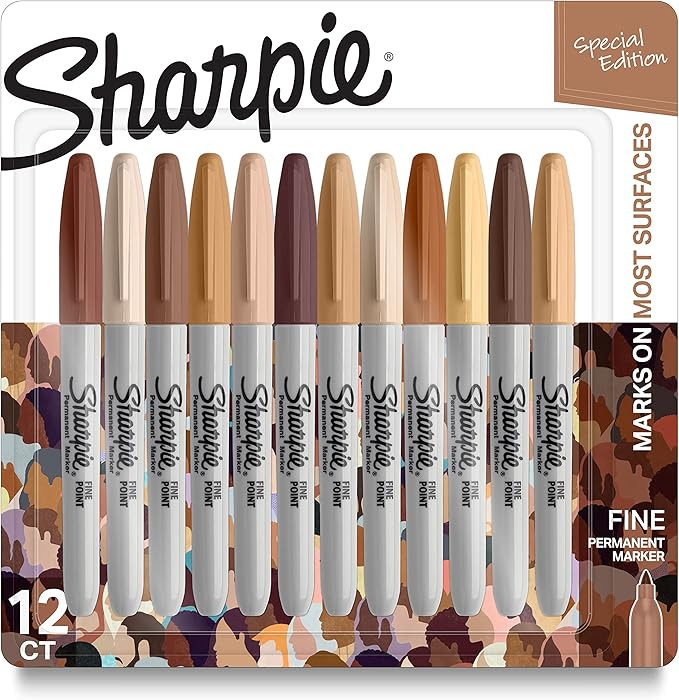 SHARPIE Permanent Markers, Portrait Colors, Fine Point, Assorted, 12 Count | Amazon (US)