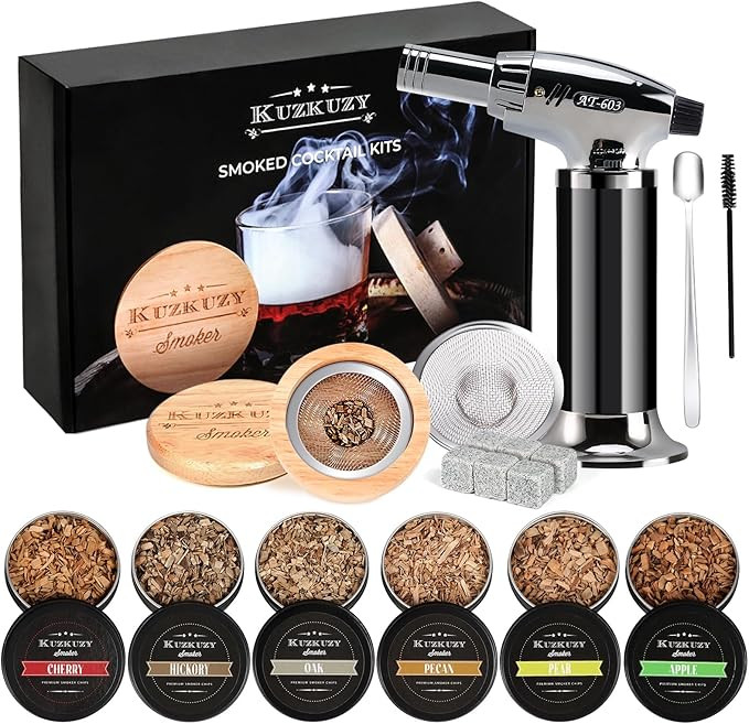Cocktail Smoker Kit with Torch – 6 Flavors Wood Chips – Bourbon, Whiskey Smoker Infuser Kit, ... | Amazon (US)