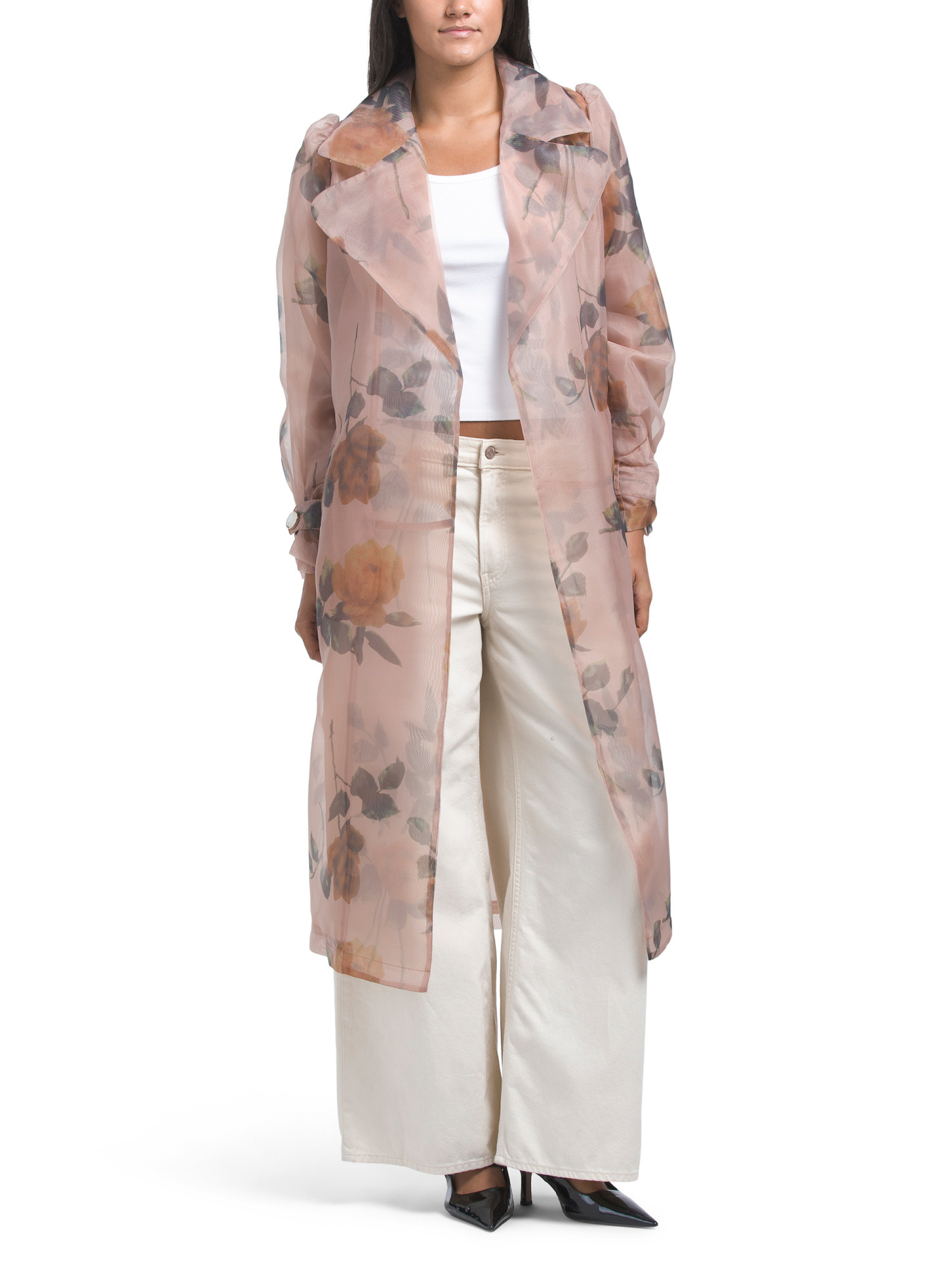 Floral Organza Wrap Trench Coat | TJ Maxx