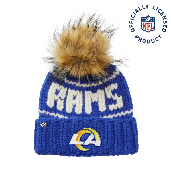 LOS ANGELES RAMS LELE SADOUGHI X NFL ROYAL BLUE BEANIE FAUX FUR POM | LELE SADOUGHI