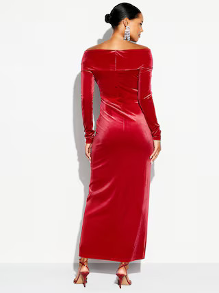 The Occasion by Old Navy Velvet Off-Shoulder Maxi Dress | Old Navy (US)