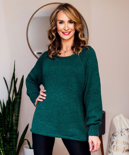 Cozy green sweater than can be worn on or off the shoulder. This sweater is perfect for the holidays.  It comes in a variety of colors.  Amazon has prime two day shipping.

#LTKstyletip #LTKunder50 #LTKHoliday