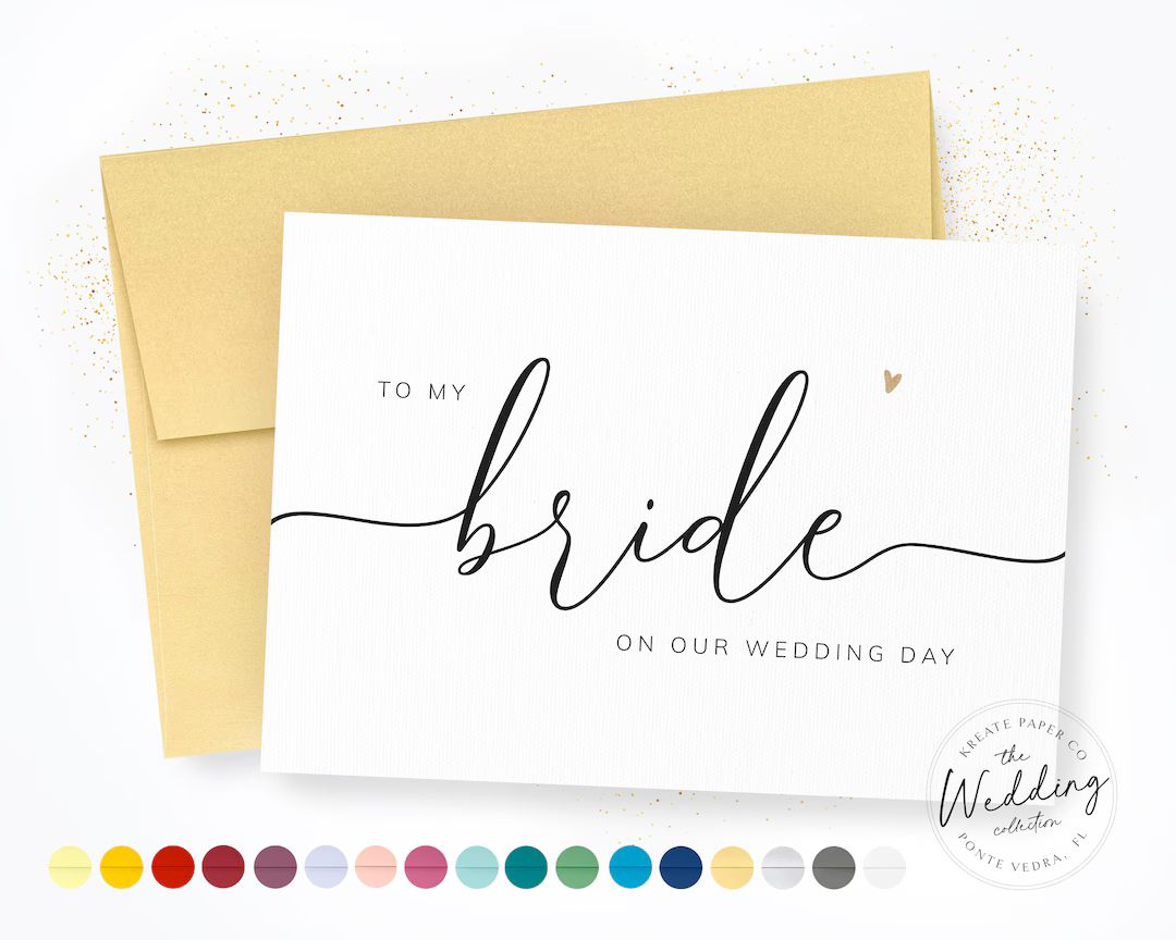 To My Bride On Our Wedding Day | Note to Bride | Bride Wedding Day Card | Wife Wedding Card | Wed... | Etsy (US)