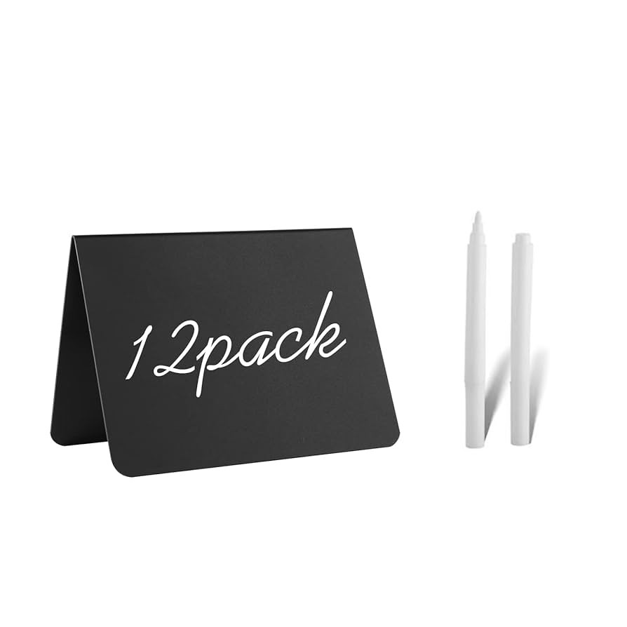 12 Pack 4"x3"Mini Chalkboard Signs for Chalk Sign for Food - Party - Buffet - Table Sign Chalkboa... | Amazon (US)