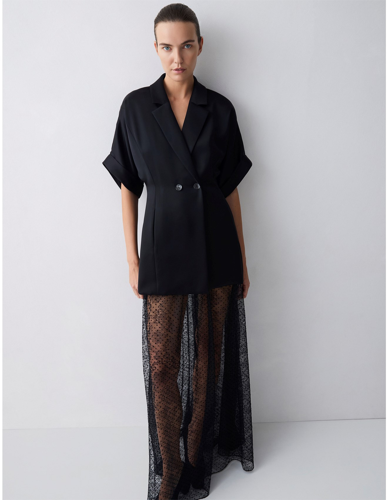 Bianca Spender Black Satin Arbus Shirt | David Jones | David Jones (Australia & New Zealand)