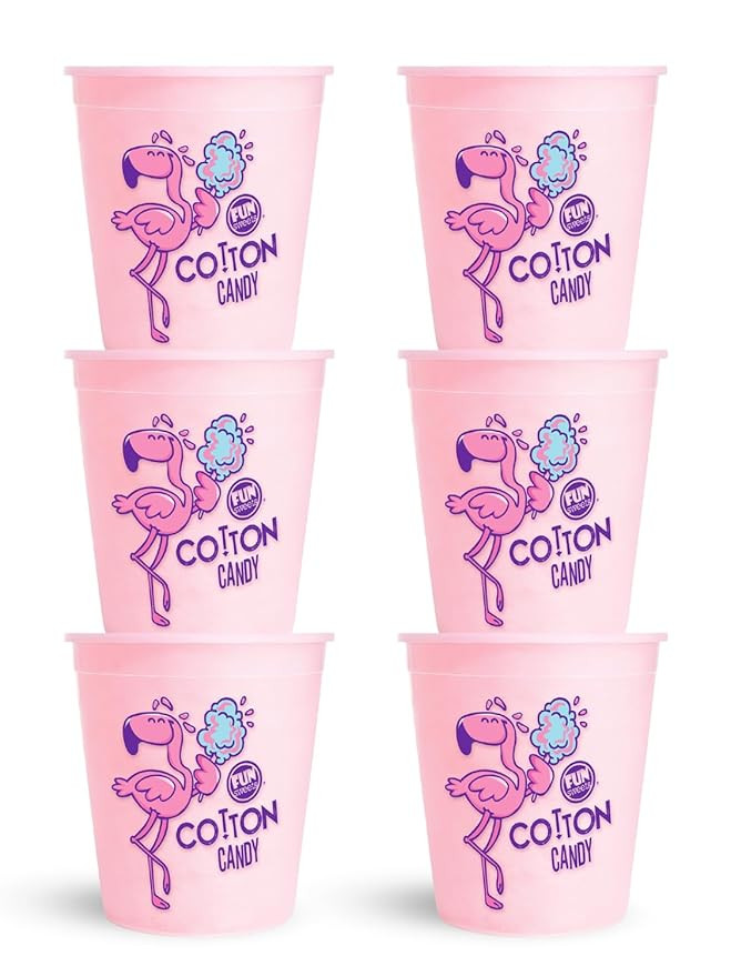 Fun Sweets Cotton Candy 6-Pack - Pink CottonCandy in 1.5 oz Tubs - Individual Cotton Candy Tubs | Amazon (US)