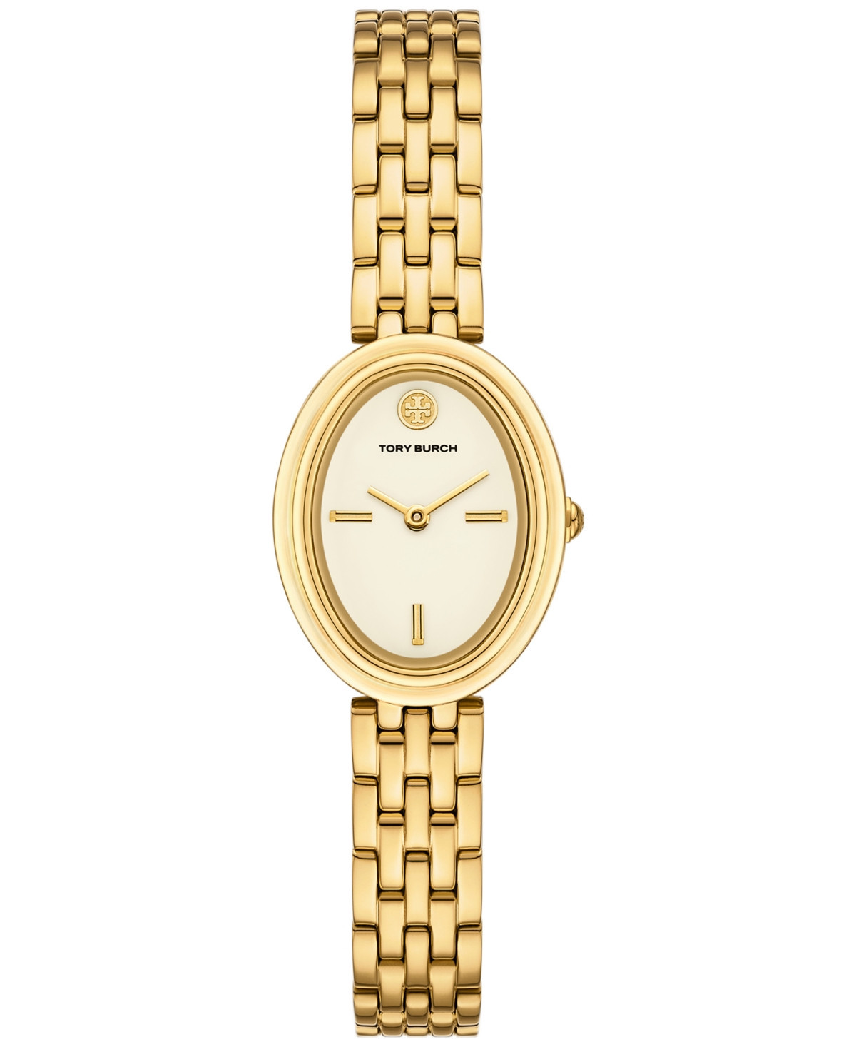 Tory Burch Women's The Oval Gold-Tone Stainless Steel Bracelet Watch 22mm | Macy's