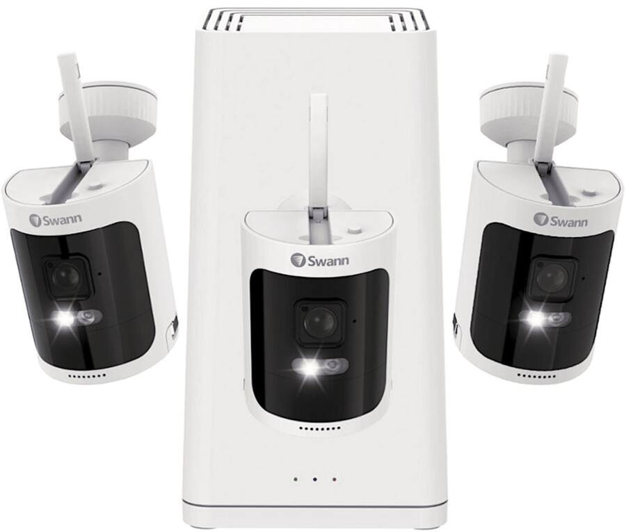 Swann - AllSecure 4K Wireless Security System w/ 3 Wire-Free Cameras, No Monthly Fees, Local Stor... | Best Buy U.S.