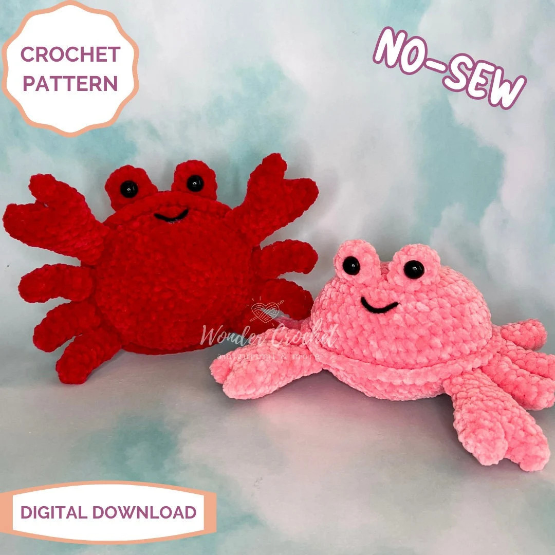 NO-SEW Crab Plush Crochet PATTERN - Etsy | Etsy (US)