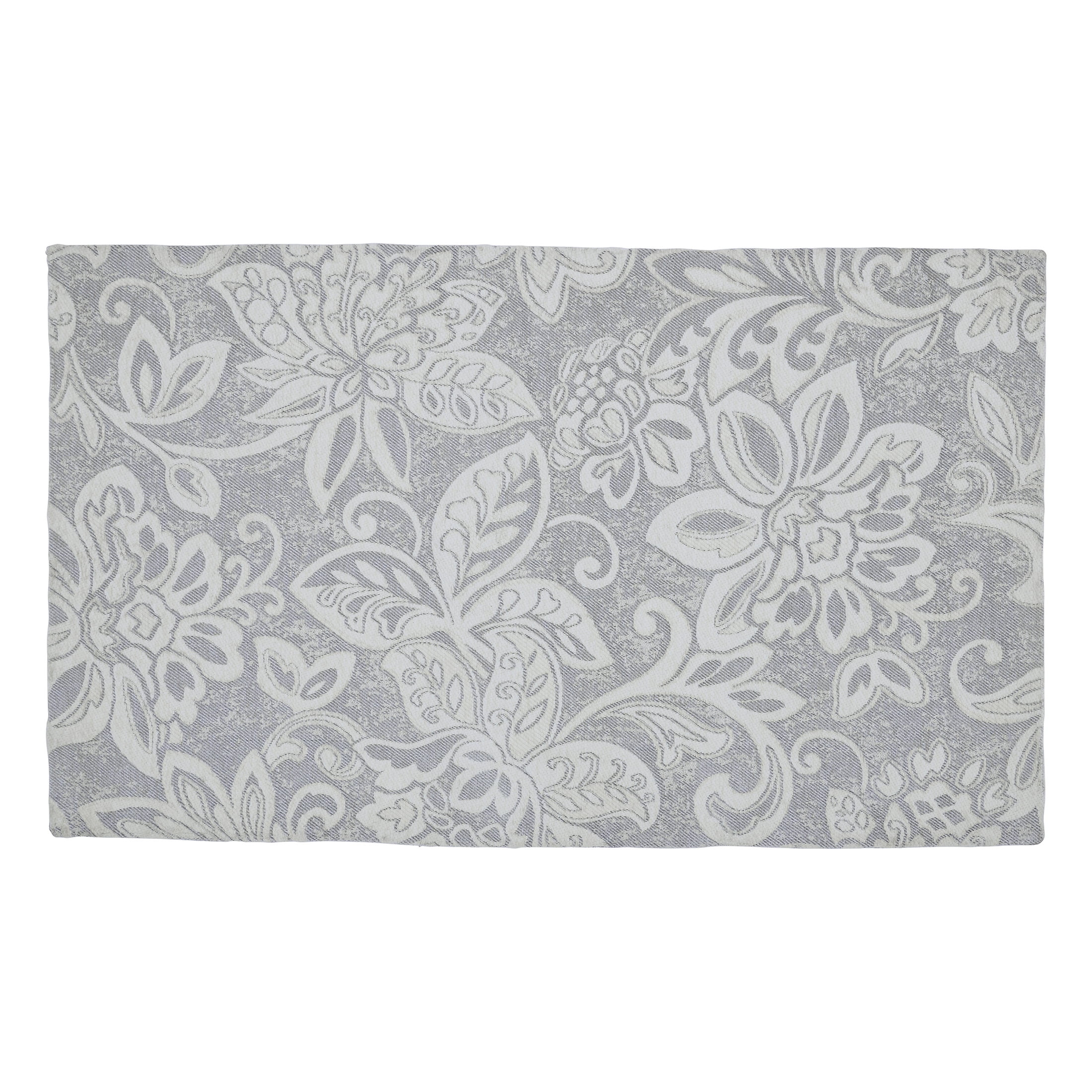 Grey Floral Jacquard Indoor Scatter Rug, My Texas House, Simone, 27" x 45" - Walmart.com | Walmart (US)