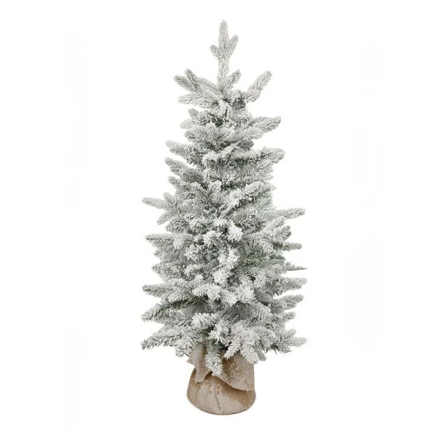 King Of Christmas 3ft Flocked Christmas Tree, Queen Flock Artificial Mini Xmas Tree, Unlit - Walm... | Walmart (US)